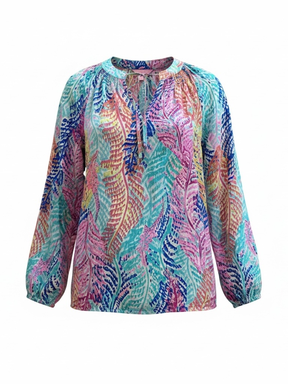 Lilly Pulitzer Blouse Top 100% Silk Multi Casa summer beach Small